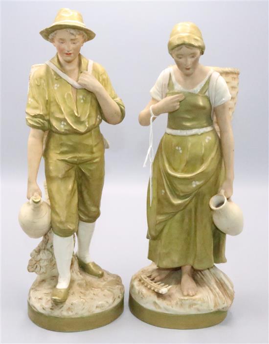 Pair of Royal Dux figures(-)